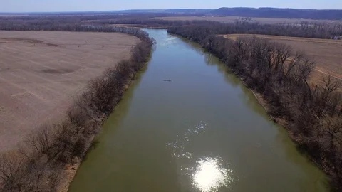 Slowly moving downstream Stock Footage 90258970