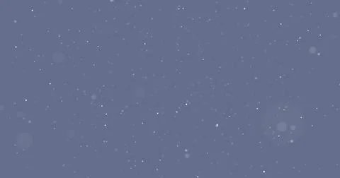 Slowly moving particles on a blue background. Falling snow. Stock Illustration