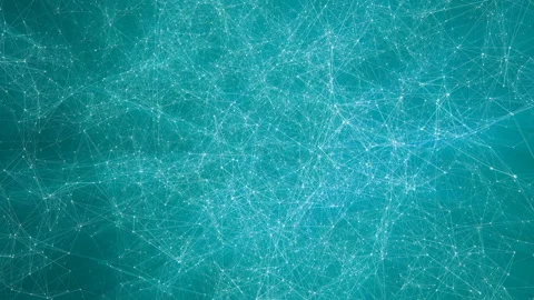 Slowly moving particles with turquoise rays of light. computer graphics Stock Footage 85817629