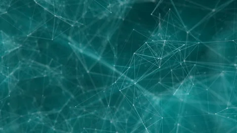 Slowly moving particles with turquoise rays of light. computer graphics Stock Footage 85817677