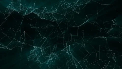 Slowly moving particles with turquoise rays of light. computer graphics Stock Footage 85817741
