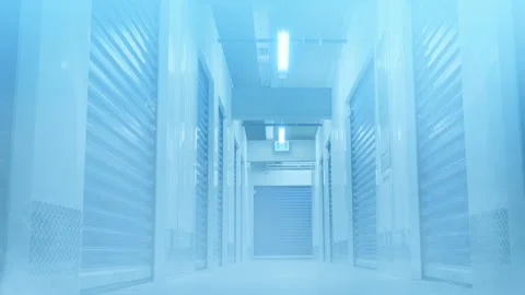 Slowly Moving Through Cold Storage Facility Stock Footage 140452937