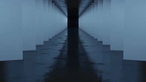 Slowly moving towards horror corridor Stock Footage 220481997