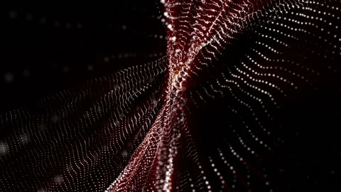 Slowly moving white particles with orange rays on a black background. abstract b Stock Footage 94562587