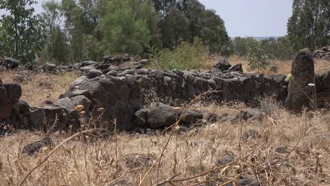 Slowly Panning Over Rubble from Old City in Israel Stock Footage 78311713