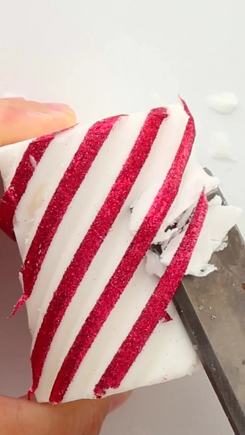 . Slowly plan the colored wax. Close-up. Asmr. Stock Footage 282825813