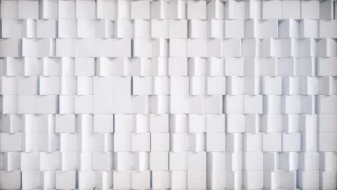 Slowly randomly rotating cubes. Abstract background. 3d illustration Stock Illustration