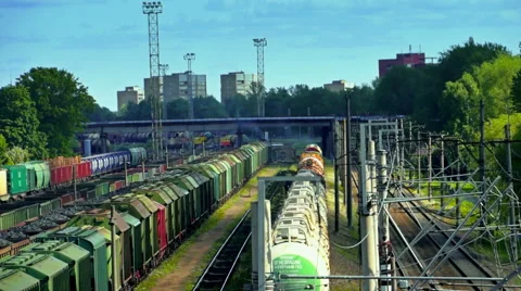 Slowly retiring trainset. Stock Footage 53339982
