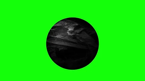 Slowly Rotating Dark Abstract Textured Sphere on green screen Stock Footage 340151376