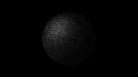 Slowly Rotating Dark Textured Sphere on Black Background Stock Footage 340151316