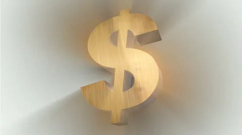 Slowly rotating dollar symbol with diffused lighting Stock Footage 56981728