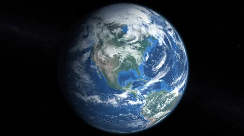 Slowly rotating earth 360 4k, with alpha, view of the northern hemisphere Stock Footage 39477908