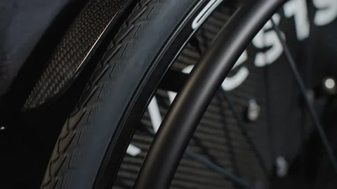 Slowly rotating tire of the wheel Stock Footage 137581962