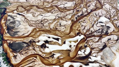 Slowly Shifting Over Braided Channels of the Rio Grande Near Betânia Stock Footage 342443394