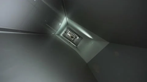 Slowly walking down a modern hotel hallway. Corridor with many doors. POV shot Vidéo 201193939