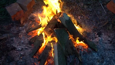 SlowMo bonfire 3 Stock Footage 79577747