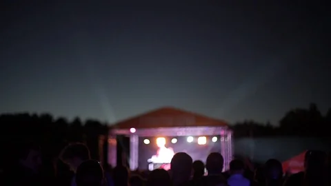 SLOWMO Crowd at open air in the evening summer time Stock Footage 127896719