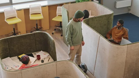 Slowmo of Executive on Self-Balancing Scooter in Office Video stock 153357642