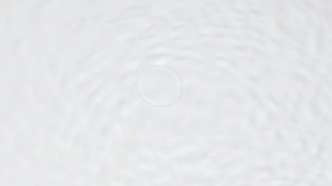 Slowmo falling rain drops, transparent water surface splash, ripple wave texture Video stock 248276172