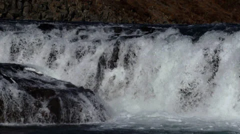 Slowmo waterfall panorama HQ Stock Footage 24892243