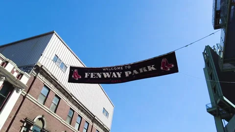 SLOWMOREDSOXBANNER Stock Footage 195118696