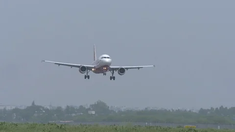 Slowmotion Airplane Landing Stock Footage 106622111