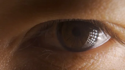 Slowmotion Brown Eye Close Up Stock Footage 128015228