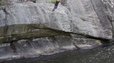 Slowmotion Cliff Dive Stock Footage 50561325