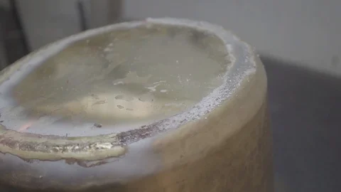 Slowmotion close up shot welding two pieces Stock Footage 125892956
