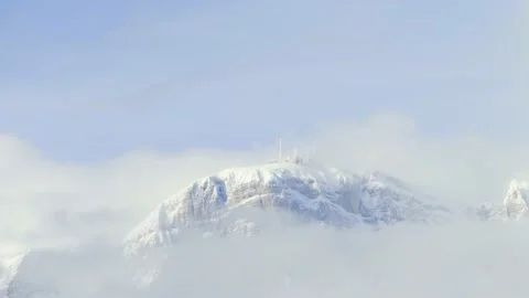 Slowmotion Cloud motion over Italian Dolomiti mountain in 4K Stock Footage