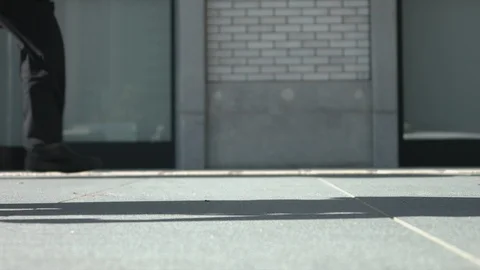 Slowmotion - Commuters People Sidewalks Summer Tokyo Stock Footage 94493767