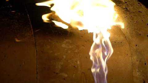 Slowmotion flames in oven Stock Footage 106481338