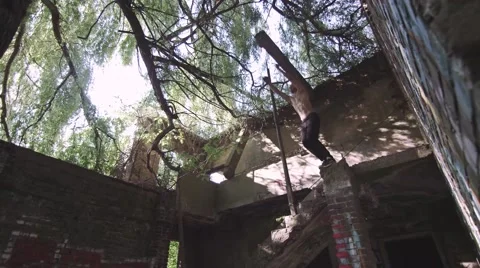 Slowmotion Gainer Backflip Stock Footage 62062616