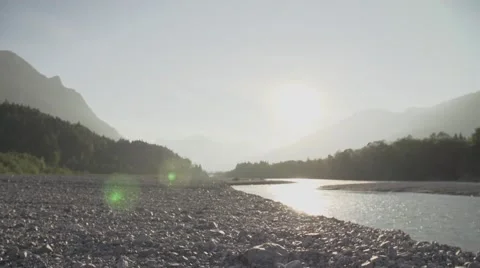 SLOWMOTION Glacier River Pan Shot 動画素材 46470992