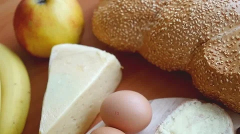 Slowmotion. Healthy breakfast on the table close up 스톡 동영상 49957156
