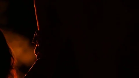 Slowmotion. oriental fire dance Stock Footage 93398926