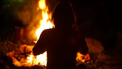 Slowmotion. oriental fire dance Stock Footage 93587848