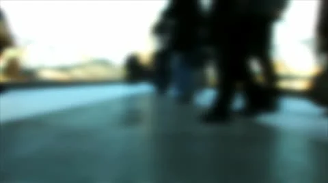 Slowmotion Of Pedestrians Walking With Camera Blur Effect Stock Footage 10561651