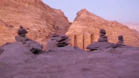 Slowmotion shot, Sunset over Petra, Jordan Full HD Stock Footage 163289239