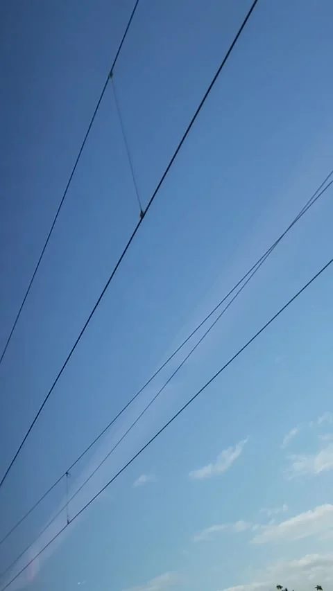 Slowmotion of the sky in a train Video stock 293870663