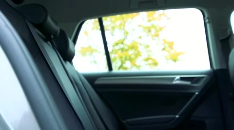 Slowmotion view on back seats in car Stock Footage 60051737