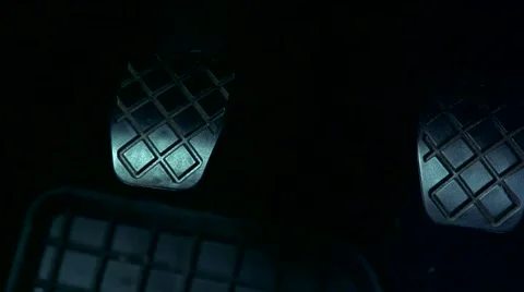 Slowmotion view on two pedals of car Stock-Footage 60051722