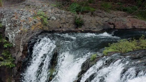 Slowmotion Waterfall Flowing in Jungle Video stock 135544374