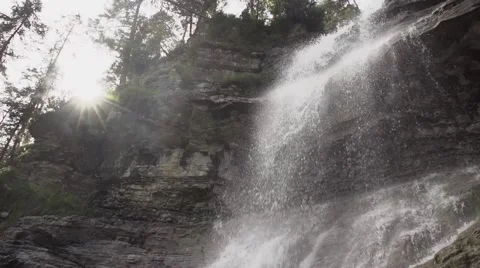 SLOWMOTION Waterfall In A Primeval Setting 動画素材 46468116