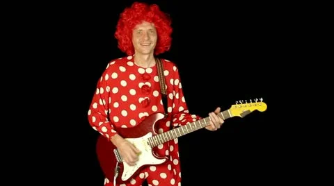 Сlown with guitar  Stock Footage 12726475