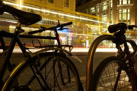 Slowshutter bikes Stock Photos