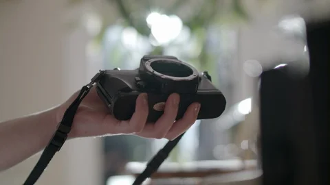 SLR Camera Lens Being Attached to Camera Body 스톡 동영상 93102829