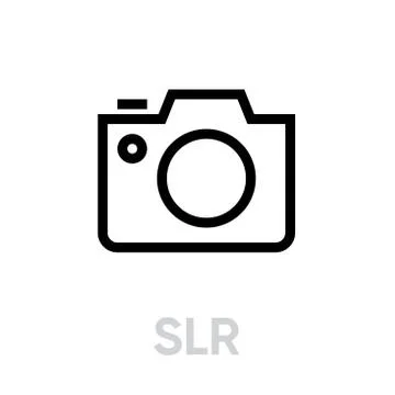 SLR icon. Editable Vector Outline. Trendy flat symbol design. Stock Illustration