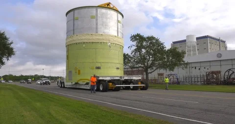 SLS Engine Section Test Article Loaded on Barge Pegasus - 2017 Stock Footage 94451748