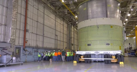 SLS Engine Section Test Article Loaded on Barge Pegasus - 2017 Stock Footage 94477769